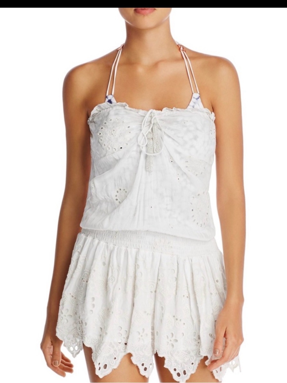 Surf Gypsy White Eyelet Lace Swim Coverup Dress